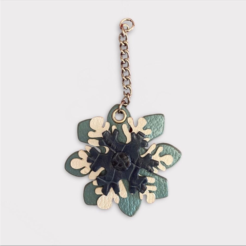 3/$15 Handmade Leather Snowflake Keychain